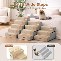 Gardner Pet Dog Stairs for Small Dogs 14" H - Beige / 4.0 / 18"x29.5"x18.5"Extra Wide - image 2