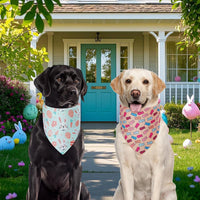 Pink Dog Bandanas Girl Large 2PCS, Summer Spring Plaid Scarf – Essentials for Dogs - easter-26-PEEPS / X-Large - image 2