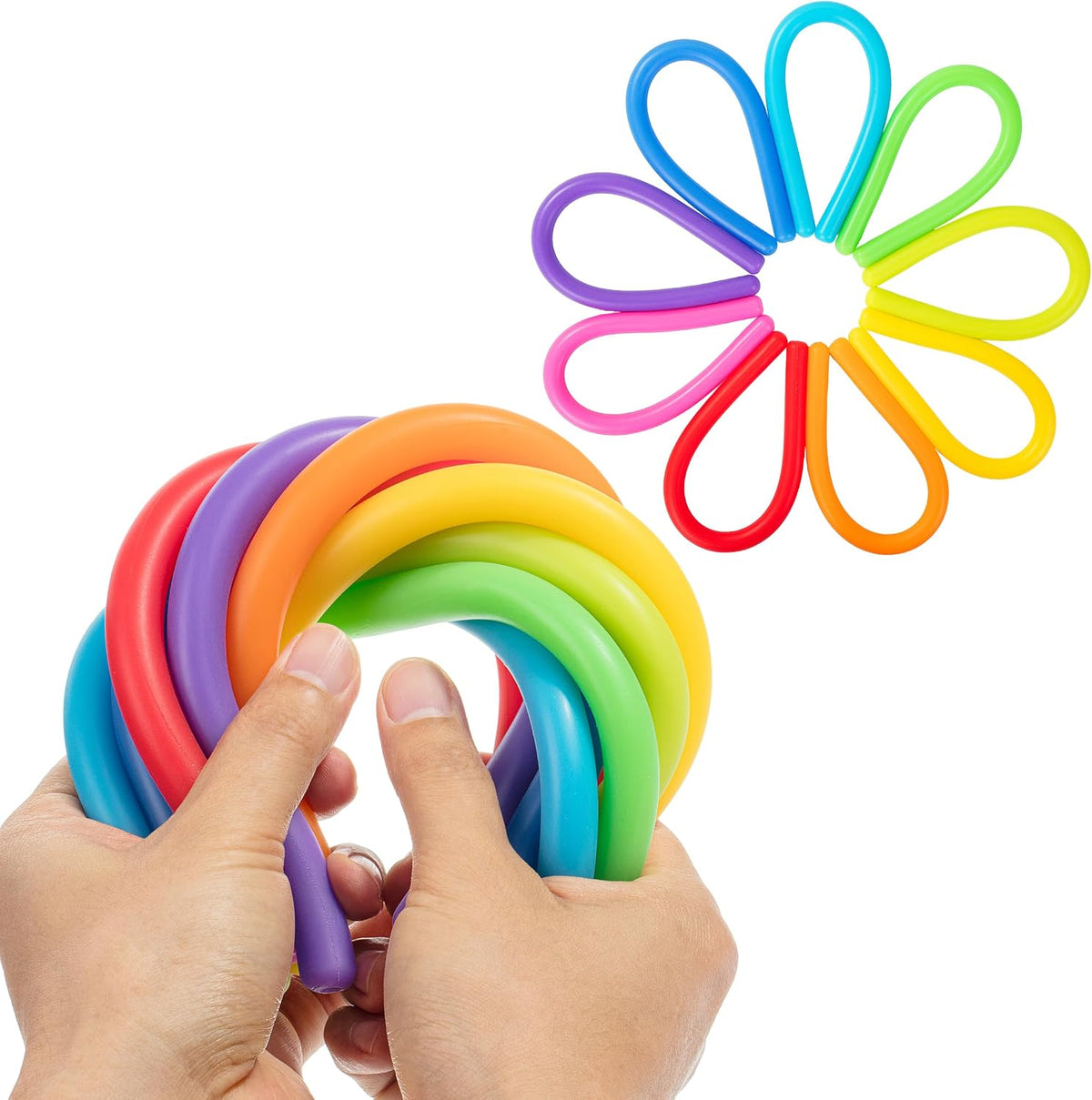 Mr. Pen, Monkey Noodle Fidget Toy, Colorful - Rainbow Rocket / 9 Pack