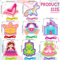 Zonon 8 Pcs Kids Sewing Cards 8 Patterns Lacing Cards – Fun for Kids & Family - image 2