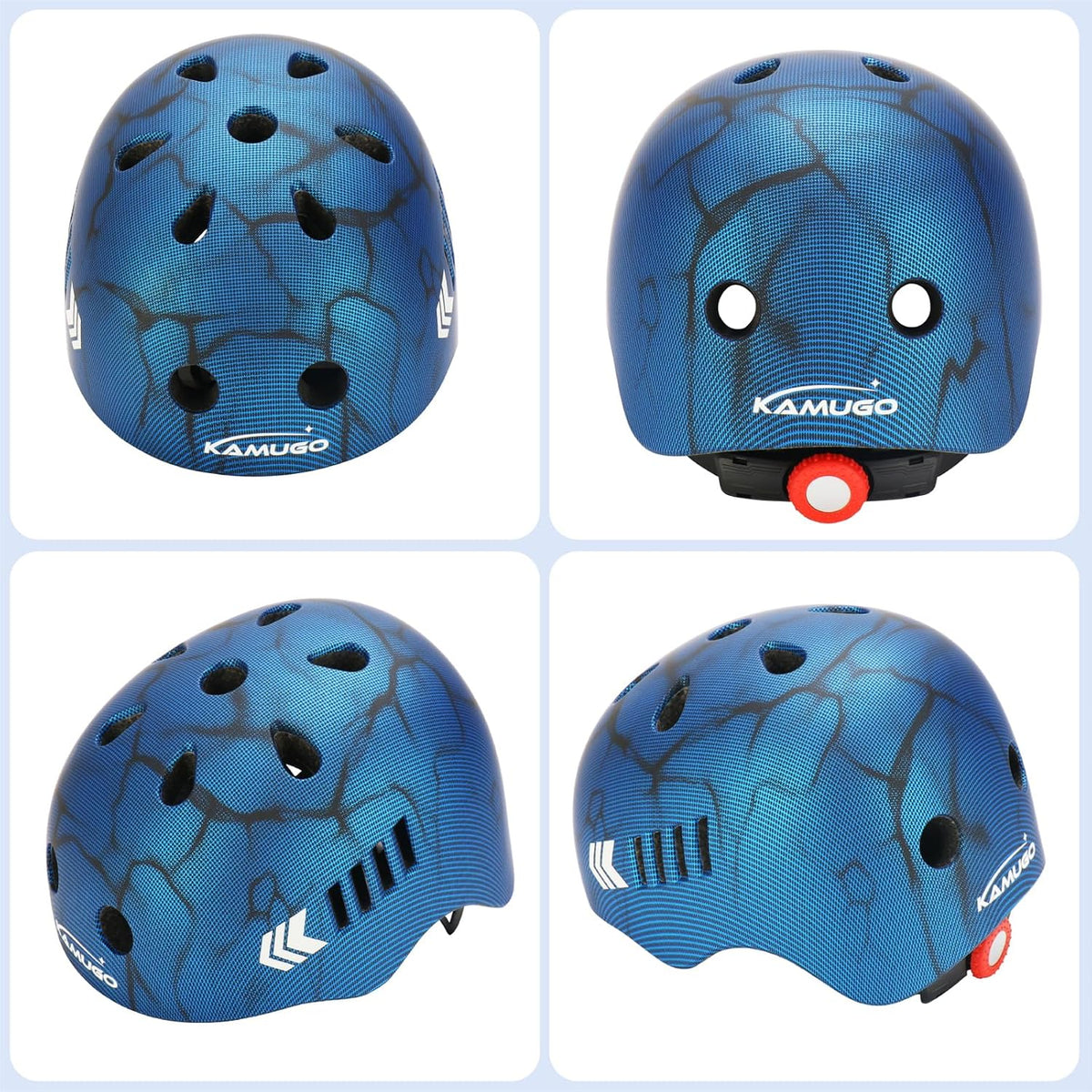 KAMUGO Kids Bike Helmet Set - Blue Carbon Fiber - image 2