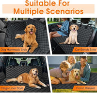 Waterproof Dog Car Seat Cover for Back Seat - Durable, Scratch Proof Pet Hammock with Nonslip Design & Storage Pockets, Fits Cars, SUVs, Trucks- S, Black