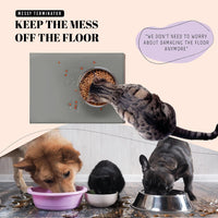 AVERYDAY 32x24 Waterproof Silicone Dog Food Mat - Grey / 18" x 10" - image 2
