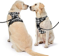 NESTROAD No Pull Dog Harness with Leash, Reflective No Choke Pet Vest Harness,Adjustable Soft Padded Dog Harness with Easy Control Handle for Medium Dogs(Checkered Black,Medium)