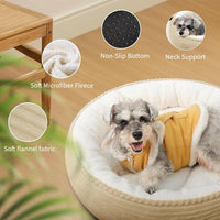 Zerbuger 20in Pink Round Dog Bed Sofa for Dogs Cats - Camel / Medium - image 2