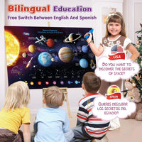 Qiaojoy bilingual talking USA map and solar system poster set with audio pen - view 15