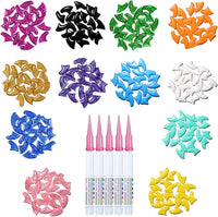 10x Colors / 100 pcs Cat Nail Caps | Cat Claw Covers with Adhesives and Applicators | Alpha (L)