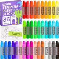 ARTISTRO 100% Washable Tempera Paint Sticks for Kids - 36 Colors