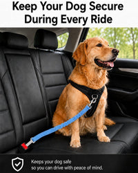 Dog Seat Belt 2Pcs, Retractable Pet Car Harness - Light Blue - image 2