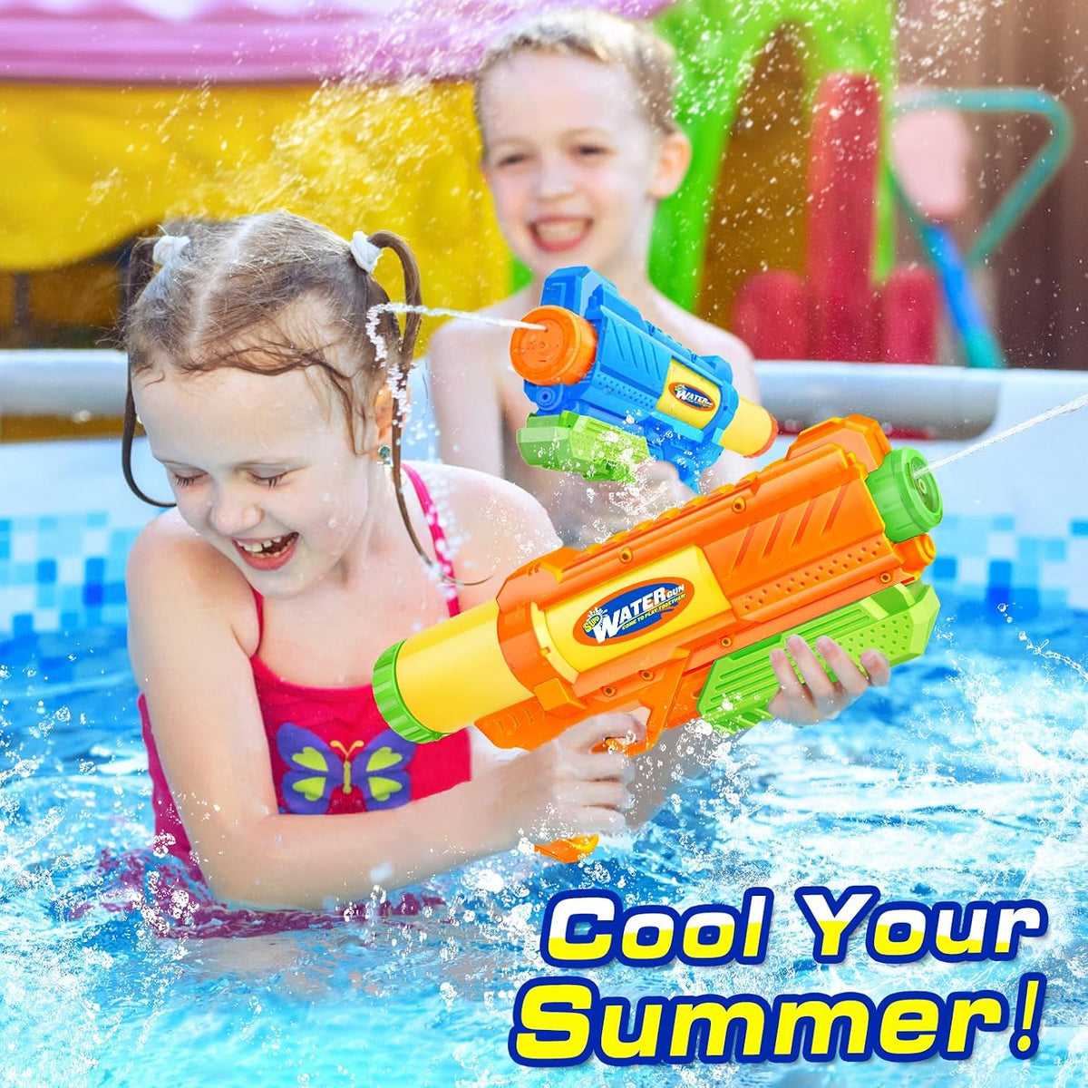 Super Water Gun for Kids Adults: 2 Pack Super Water Gun Soaker 1200cc - Blue - image 3