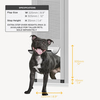 Hakuna Pets V2 Patio Pet Door Screen Insert Panel for Sliding Doors - Medium / Silver - image 2