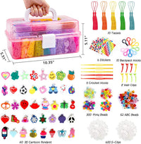 INSCRAFT 17500+ Rubber Loom Bands with 3 Layer Pink Container - Pink - image 2