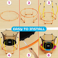 Happin 55’’ Trampoline for kids Safety Enclosure - Multicolor / Classic - image 4