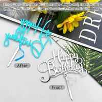 Gold Birthday Cake Topper - Silver - image 4