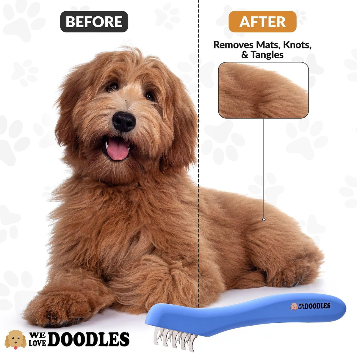 Dematting Comb for Dogs, Undercoat Rake Grooming Tool - 9 Blades - image 3