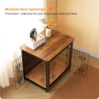 27" Dog Crate Furniture, Dog Kennel Indoor - Warm Brown / 27.2"L x 20.1"W x 23.6"H - image 2