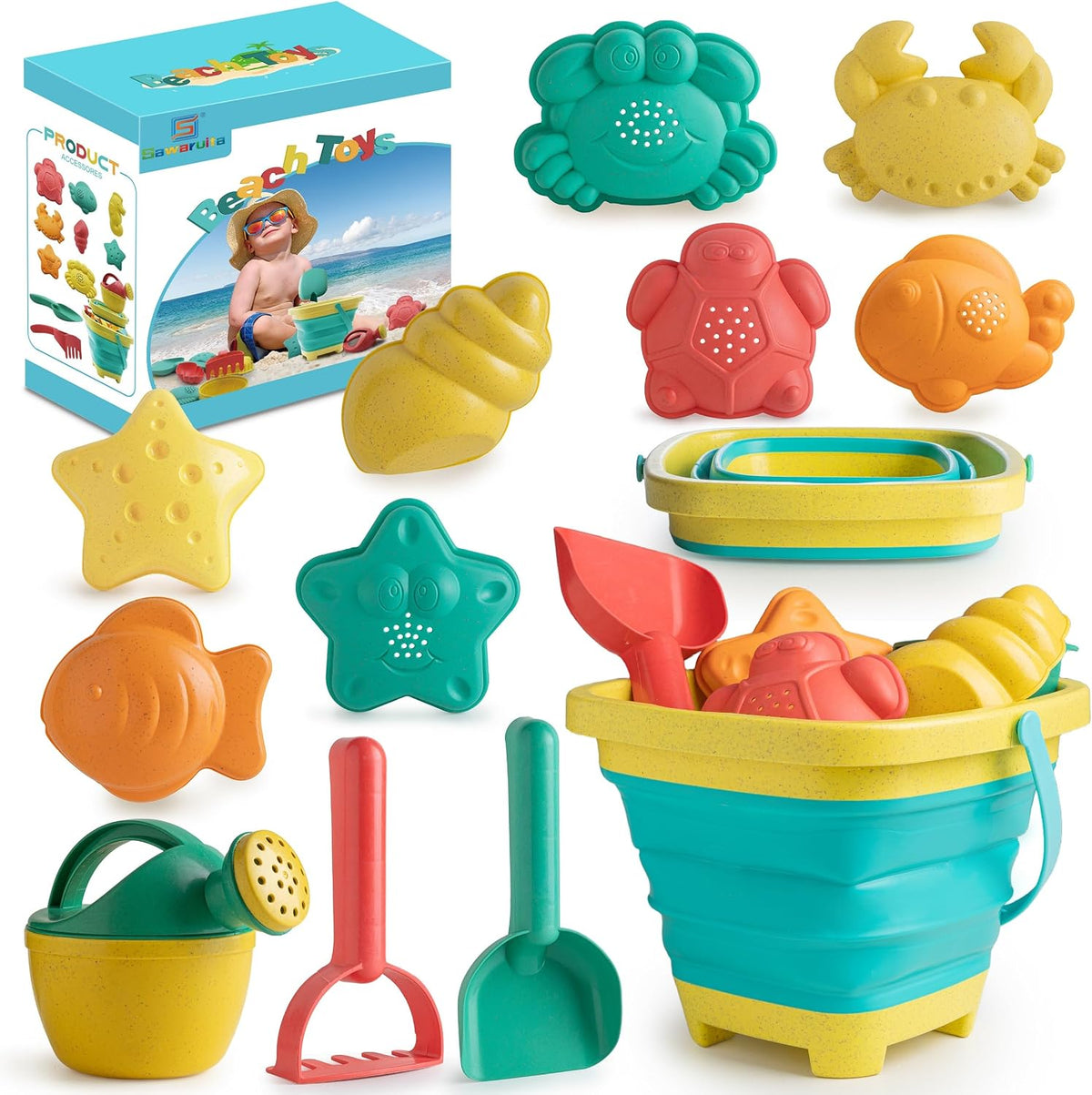 Sawaruita Beach Toys 12 PCS - Baby Beach Toys