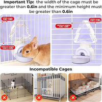 mini&moe Rabbit Water Bottle - 17.6oz Guinea Pig Water Bottle No Drip for Cage Automatic Gravity Silent Hanging Bunny Water Dispenser with Floating Bowl for Hamster, Gerbils, Ferret, Chinchilla
