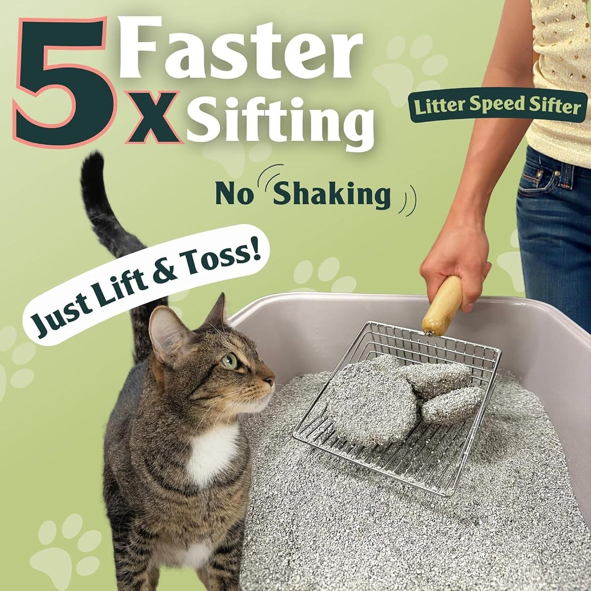 Sprinkle & Sweep: Litter Box Deodorizer - 1 Bag + Speed Sifter + Spray - image 3