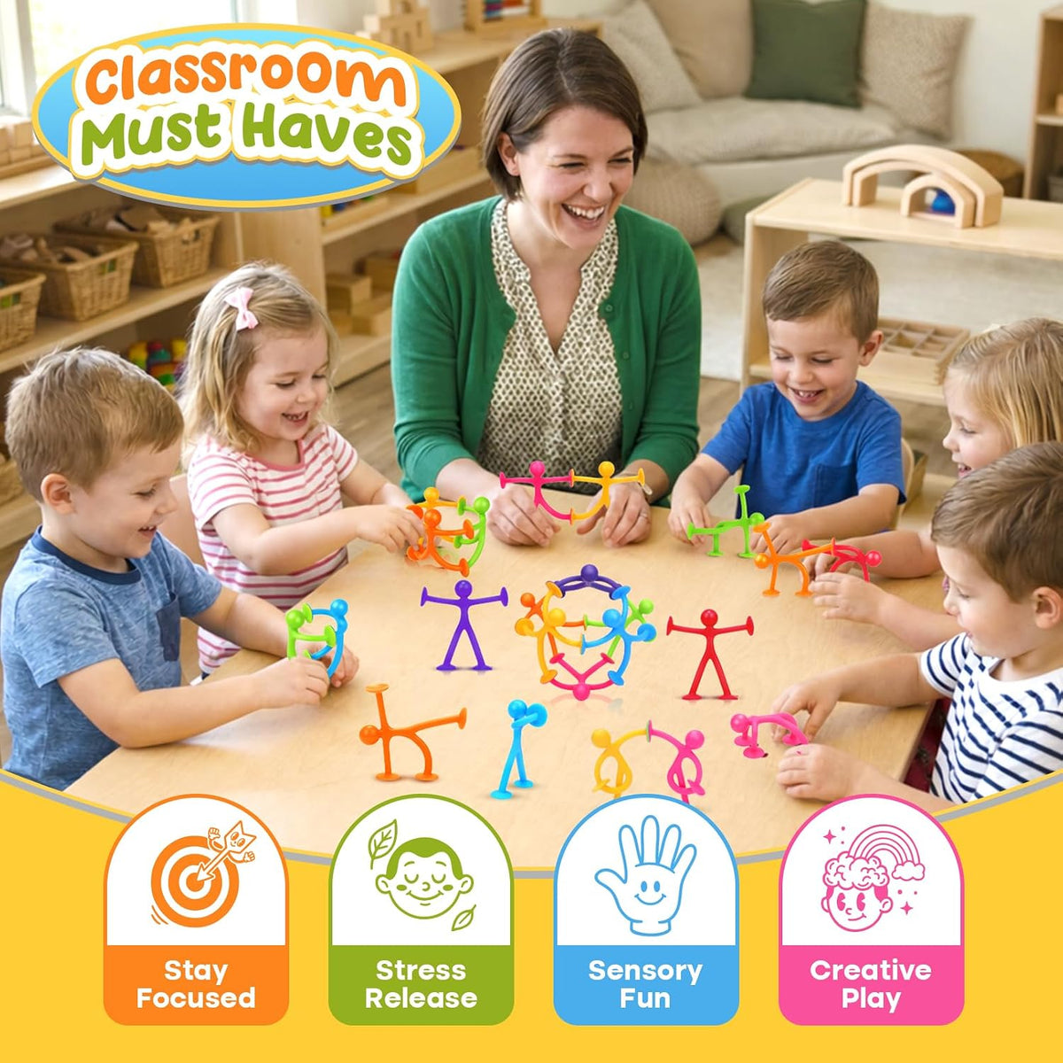 OleOletOy Suction Fidget Toys for Kids: 21 Pack Stretchy Sensory Toys – Fun for Kids & Family - 21 Pack - image 2