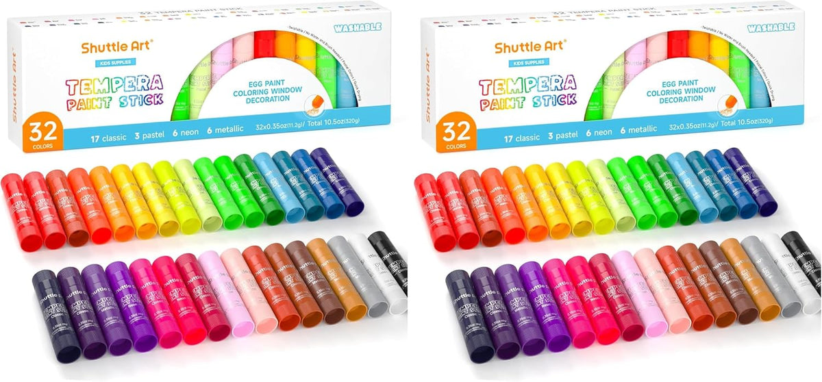 Tempera Paint Sticks, 15 Colors Solid Tempera Paint for Kids - Multicolor