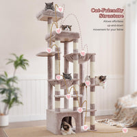 Heybly Heavy Duty Cat Tree with Large Base for Large Indoor Cats - Rosy Brown / XL - image 2