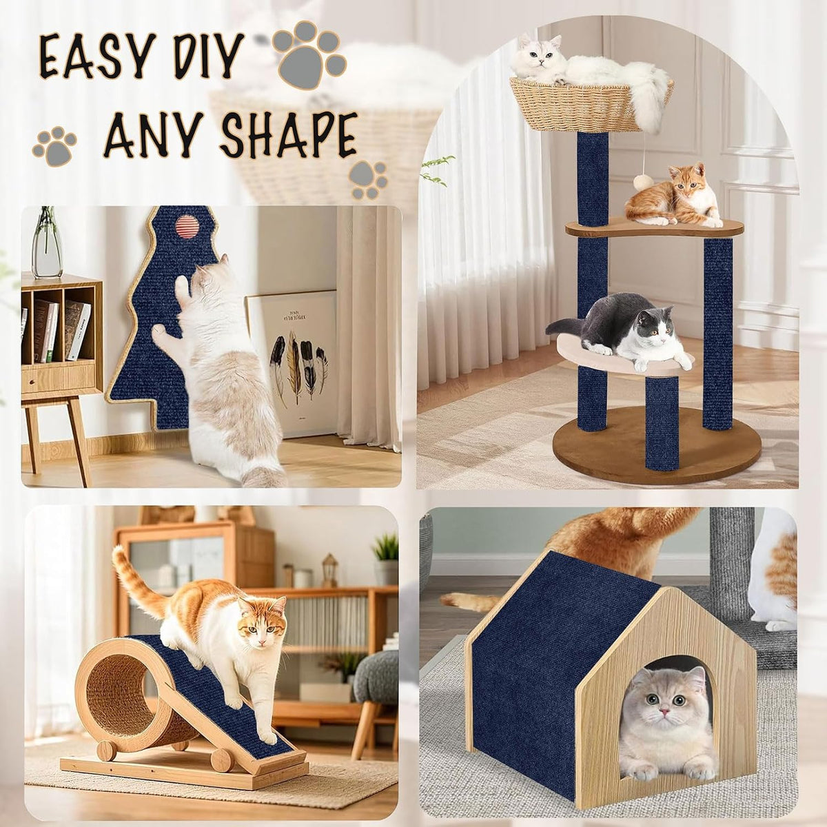 Self-Adhesive Cat Scratching Mat - Dark Blue / 78.7"X15.8" - image 3