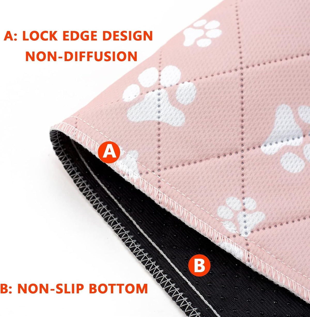 Washable Pee Pad for Dogs of 2Pack Reusable Puppy Non-Slip Pet - 18*24 / Pink - image 4