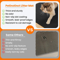 Cat Litter Mat, Double Layer Honeycomb Litter Box Mat – Daily Care for Cats - 24x18 Inches / Black - image 3