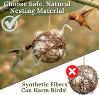 Bird Nesting Material Holder for Hummingbirds - 3 Balls Safe Nesting Starter Kit - image 4