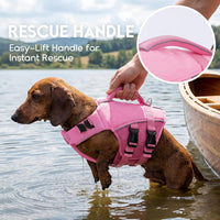 ASENKU Dog Life Jacket, High Floatation Dog Swimming Vest with Rescue Handles for Small Medium - Xx-large / LightPink - image 2