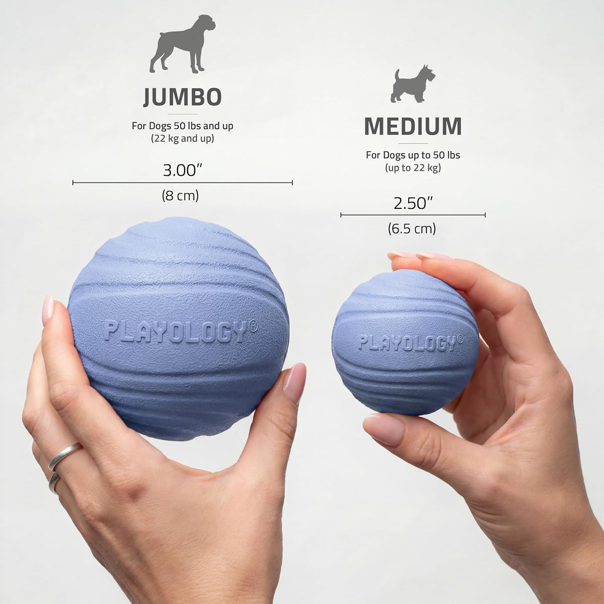 Playology Durable Large Dual Layer Dog Ball, Peanut Butter Scent - Jumbo / Blueberry - image 3