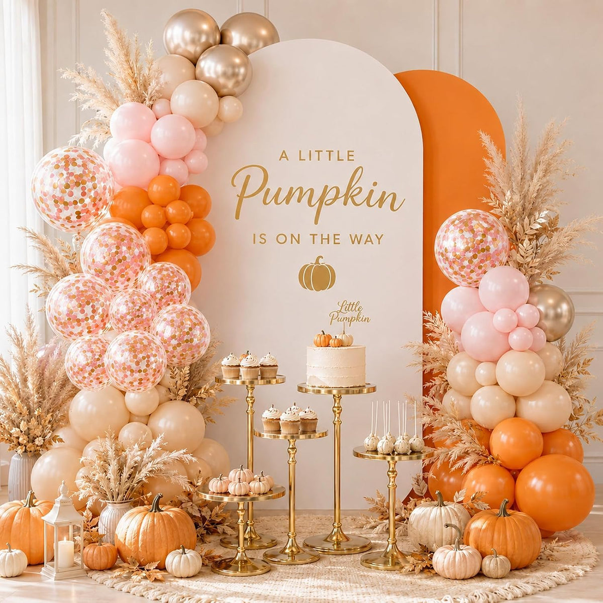 Sage Green Brown Balloons - Orange Nude Pink Gold - image 3