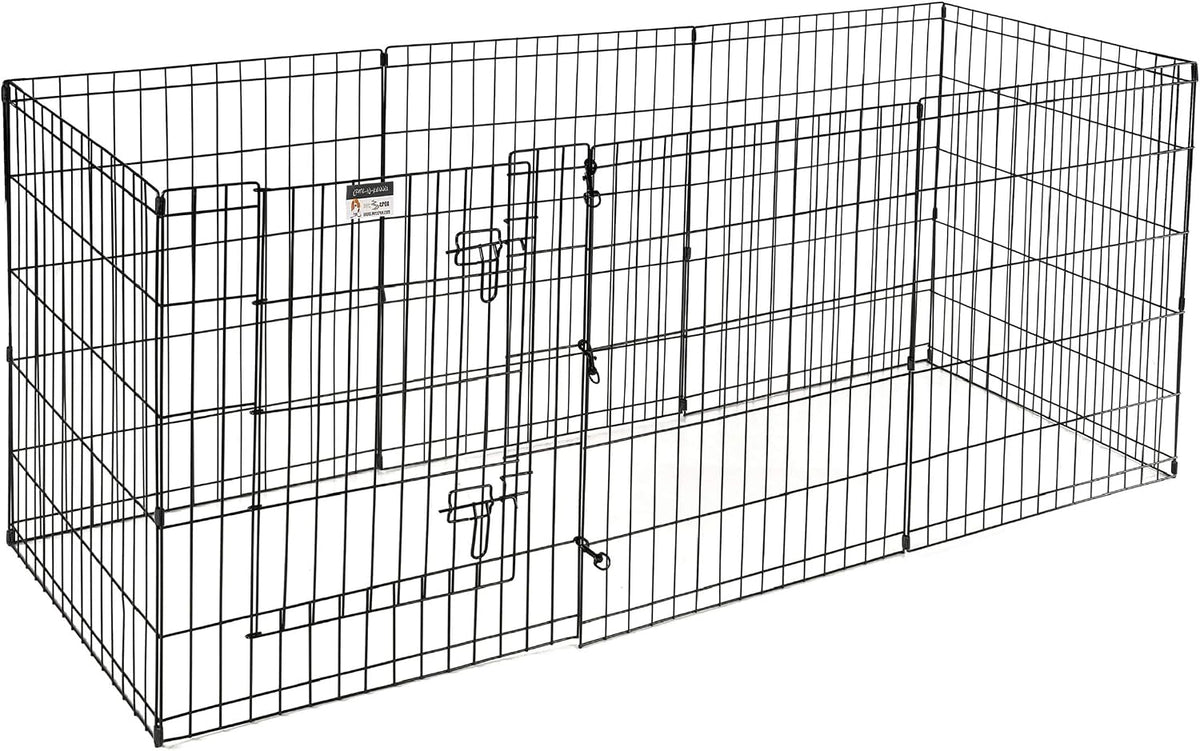 Dog Playpen - Foldable Metal Exercise Puppy Play Pen with 8 24x30in Panels - Indoor/Outdoor Pen - 24" X 30" - image 4