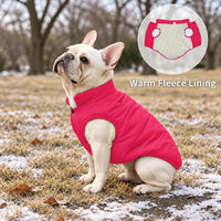 Fleece Lined Dog Jacket for Small Dogs, Winter Dog Coat - Pink / Large - image 3