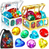 MARFOREVER diving gems pool toys, 15 colorful acrylic diamonds in two sizes - view 2