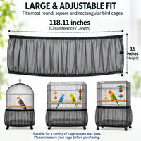 Bird Cage Net Cover Seed Catcher - Black / 118 x 15 Inch/ 300 x 37 cm - image 2