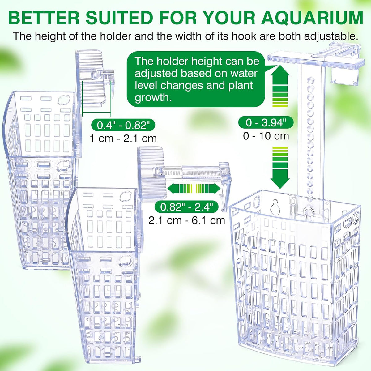 2026 Latest Upgraded Aquarium Plant Holder Adjustable Height - Transparent-4 Pack - image 4
