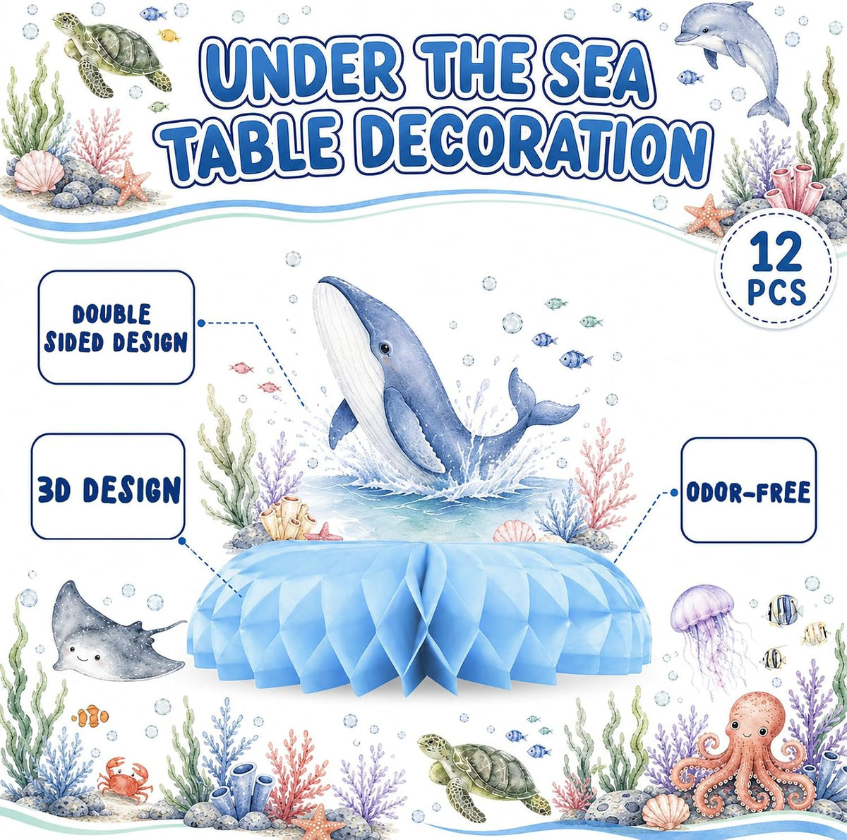 HaPiBiDesign transportation party decorations, 10 honeycomb table centerpieces - view 20