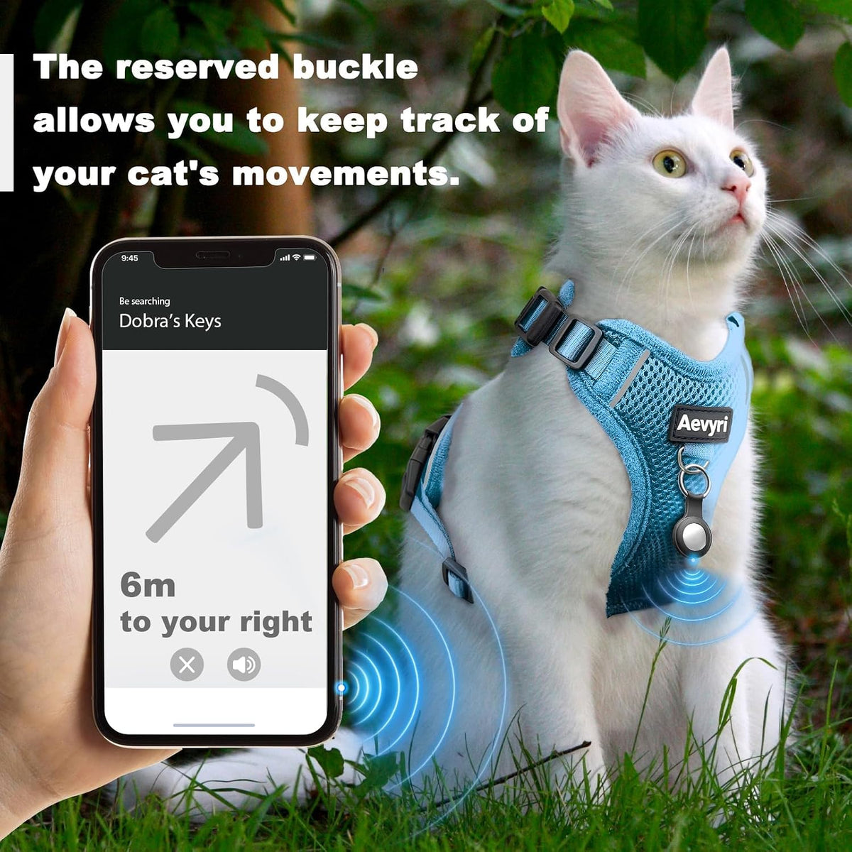 Cat Harness, Cat Harness and Leash for Walking - Blue / L(13-18lb) - image 4