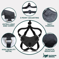 Houdini Escape Proof Cat Harness and Leash – Essentials for Cats - Black / XL - image 4