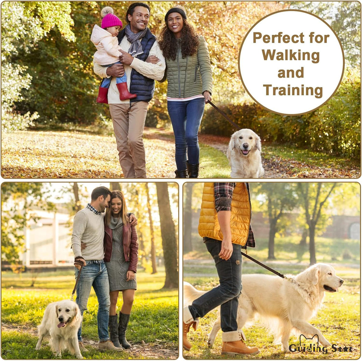 Guiding Star Leather Dog Leash 6ft x 3/4 inch Heavy Duty Training - Brown / 4ft x 3/4 inch - image 4
