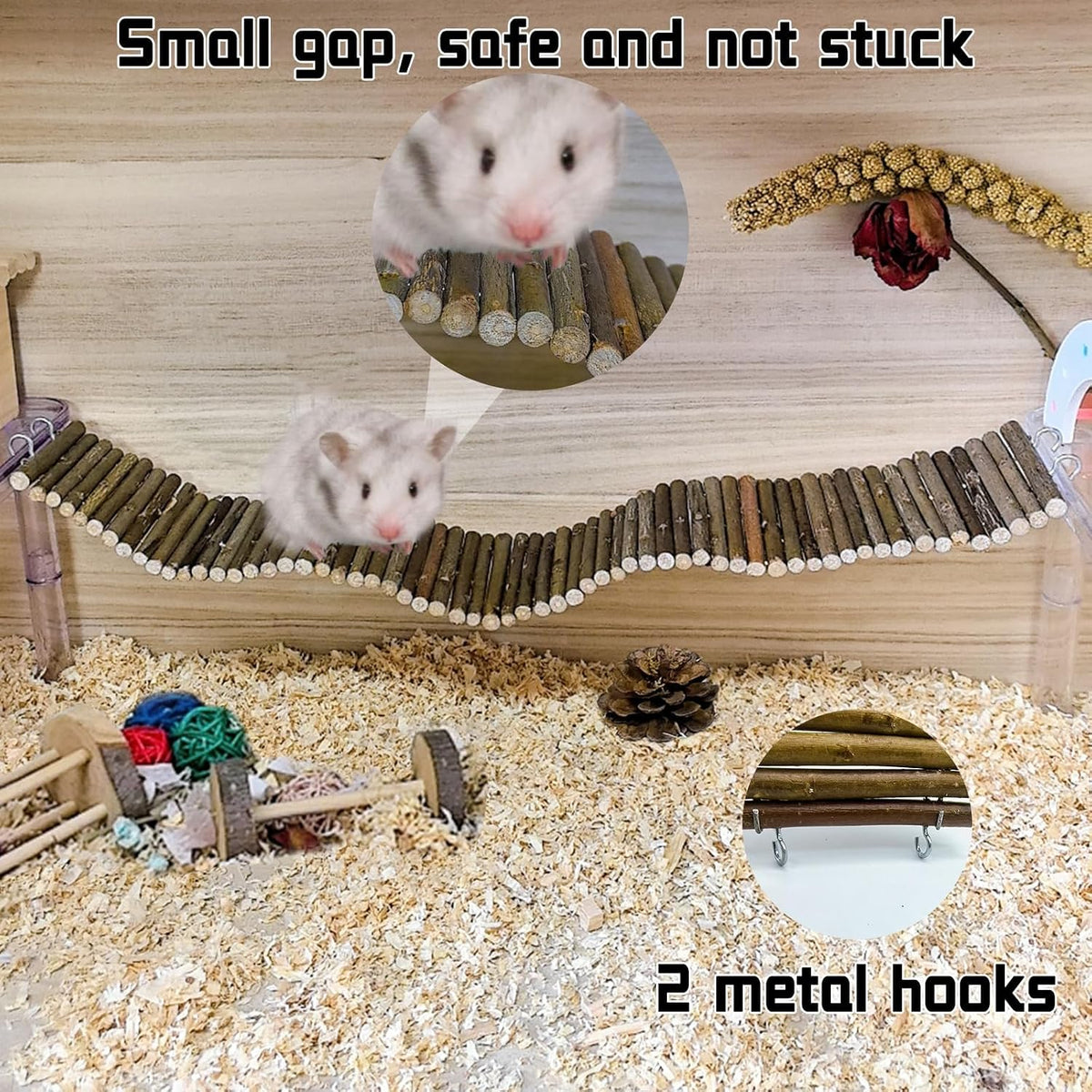 2-Pack Rat Bendy Long Suspension Bridges 19.7 x 2.7 Inch Hamster - 1PCS 19.7x2.7in - image 4