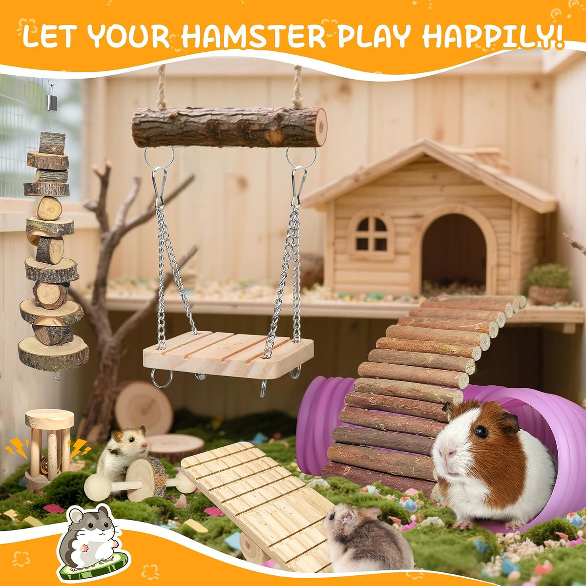 40 PCS Hamster Toys Set, Guinea Pig Toys Enrichment Hamster Tubes and Tunnels, Rat Enrichment Toy - image 2