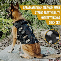 OneTigris No Pull Dog Harness for Small Dog, Mesh Design Breathable Military Dog Molle Vests with Handles, Service Dog Vest Harness for Walking Hiking Training