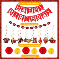 YEOCU Birthday Decorations - Red / Football - image 2