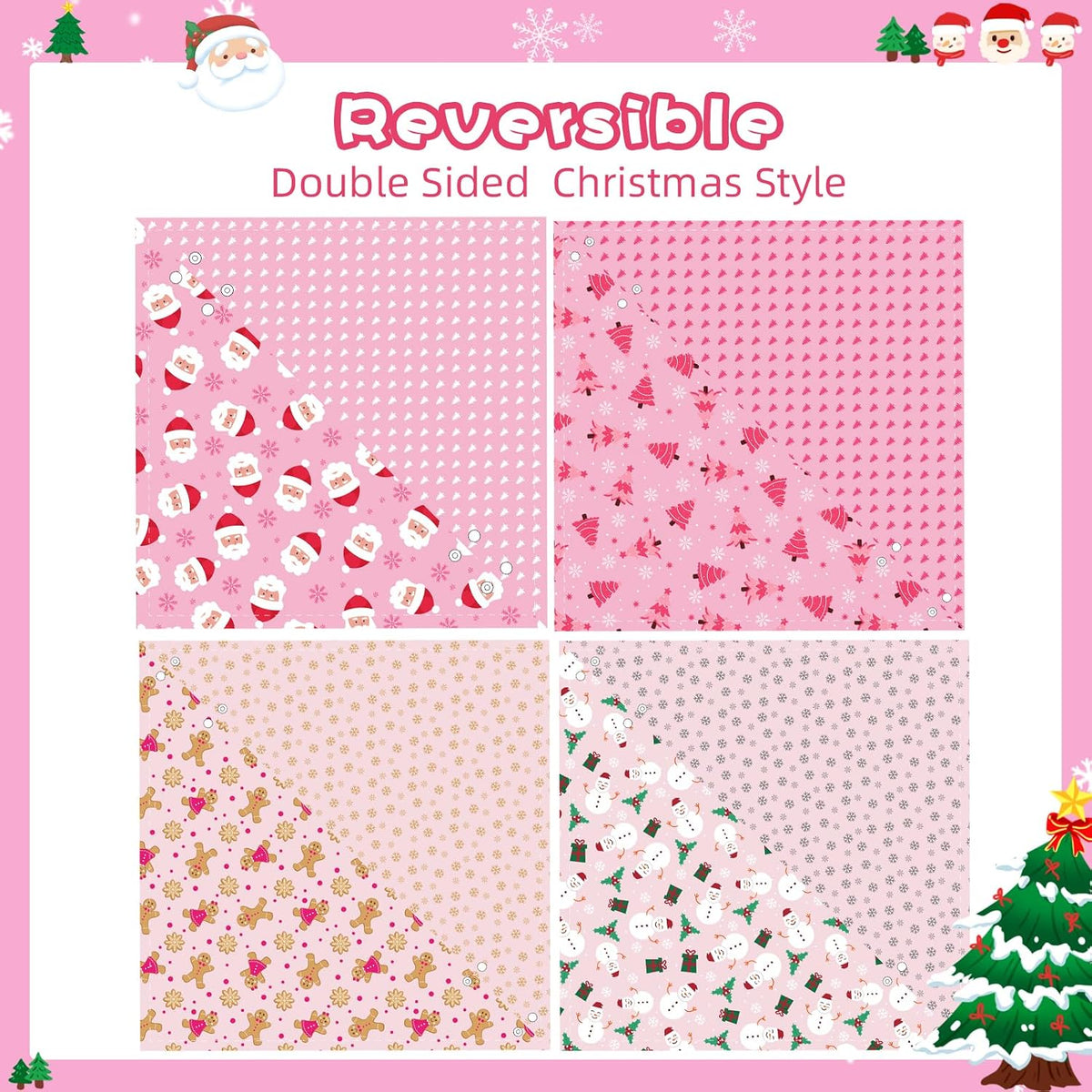 PAWCHIE Dog Bandanas Small Reversible Styles Pet Triangle Scarf Bibs - Christmas Style / Small - image 3