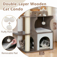 Modern Cat Tree, 76'' Tall Cat Tower, 3 Big Platform GCT103WB - Rustic Gray / 70.9 inches - image 2