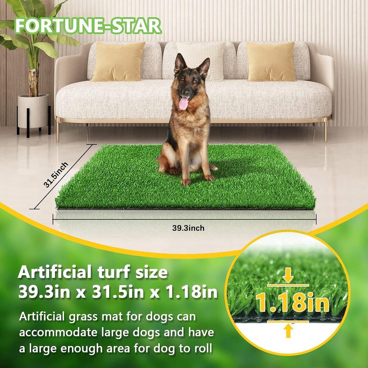 39.3 in X 31.5 in Grass Pad for Dogs for Professional Potty Training - image 2