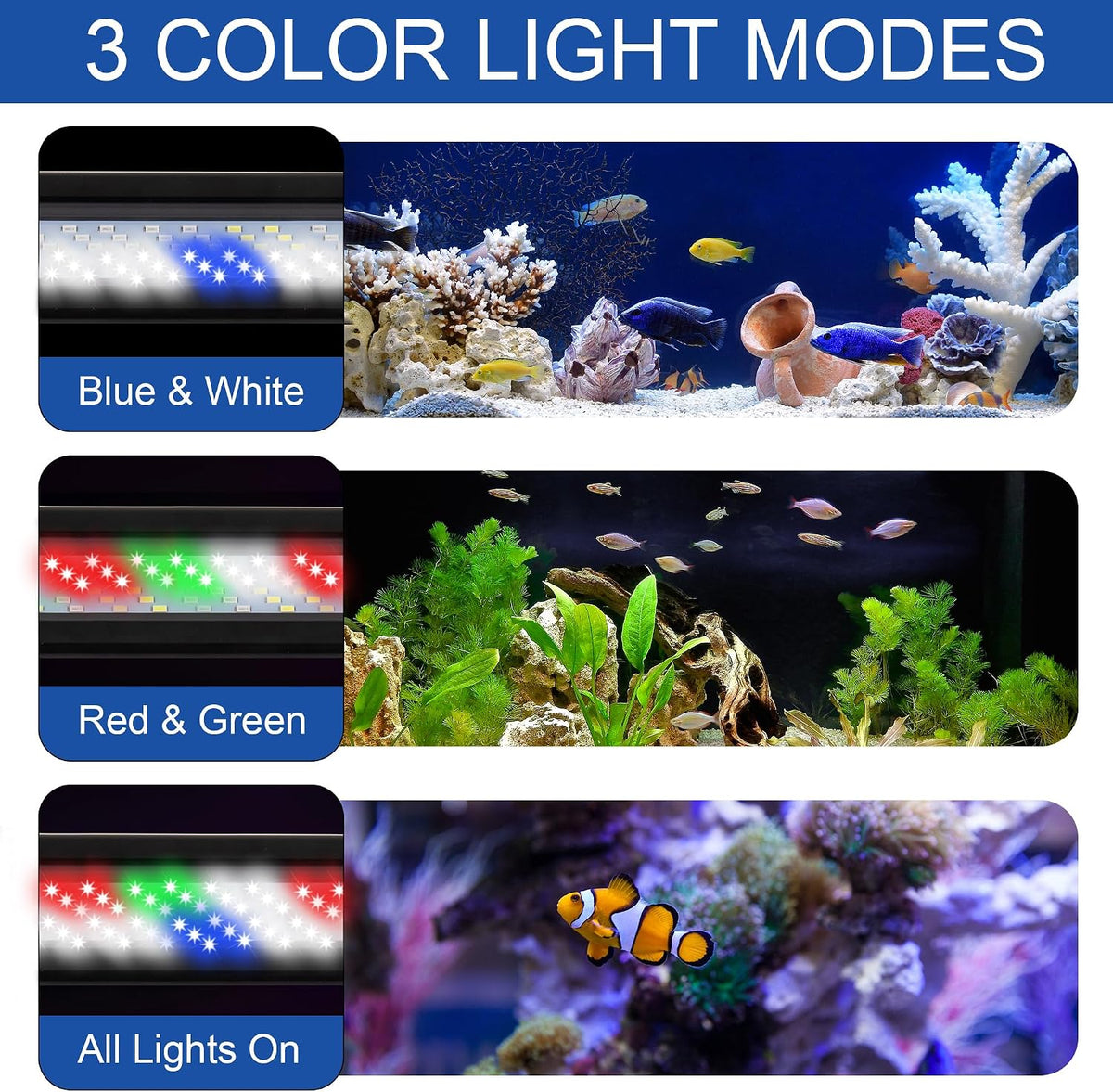 Led Aquarium Light, Full Spectrum Fish Tank Lights, Plants - 48-54 IN - image 4